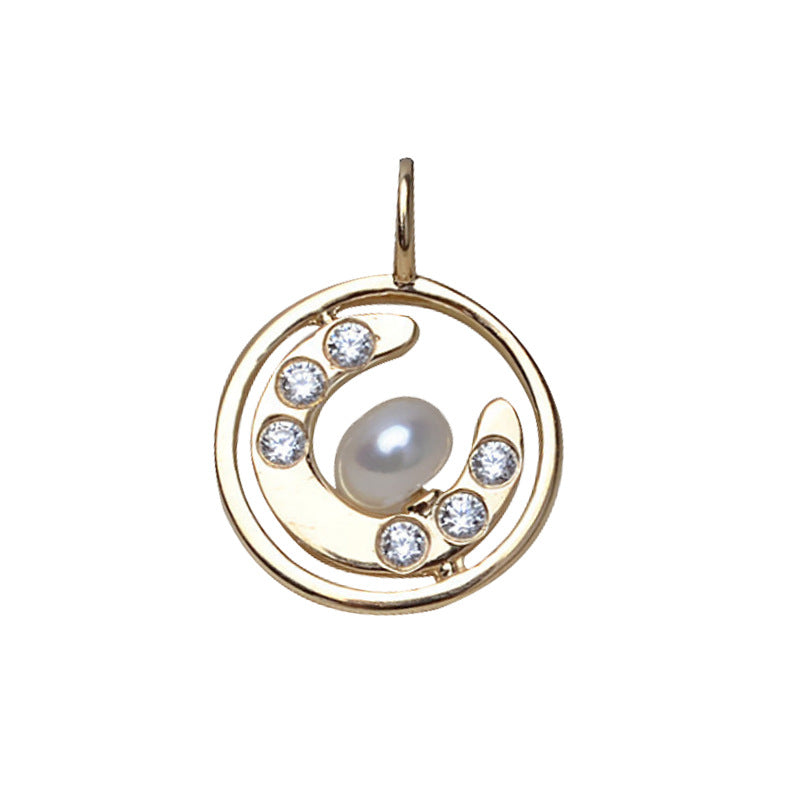 AU750 gold pearl pendant setting