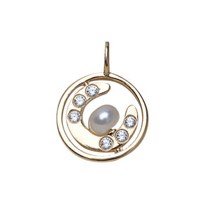 AU750 gold pearl pendant setting