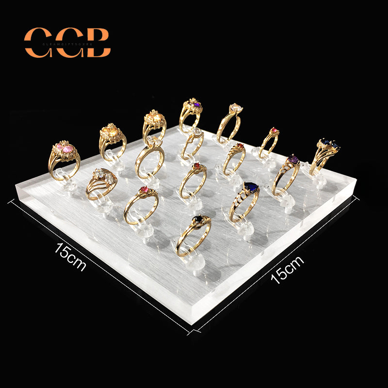 White Acrylic Ring Display Stand, Minimalist Jewelry Holder
