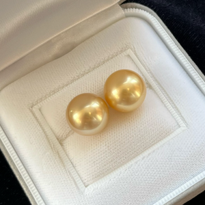 3A 11-15mm Medium Golden South Sea Pearl, Semi Round Nearly Round Loose Pearl, Single Undrilled Bead for DIY Jewelry Making