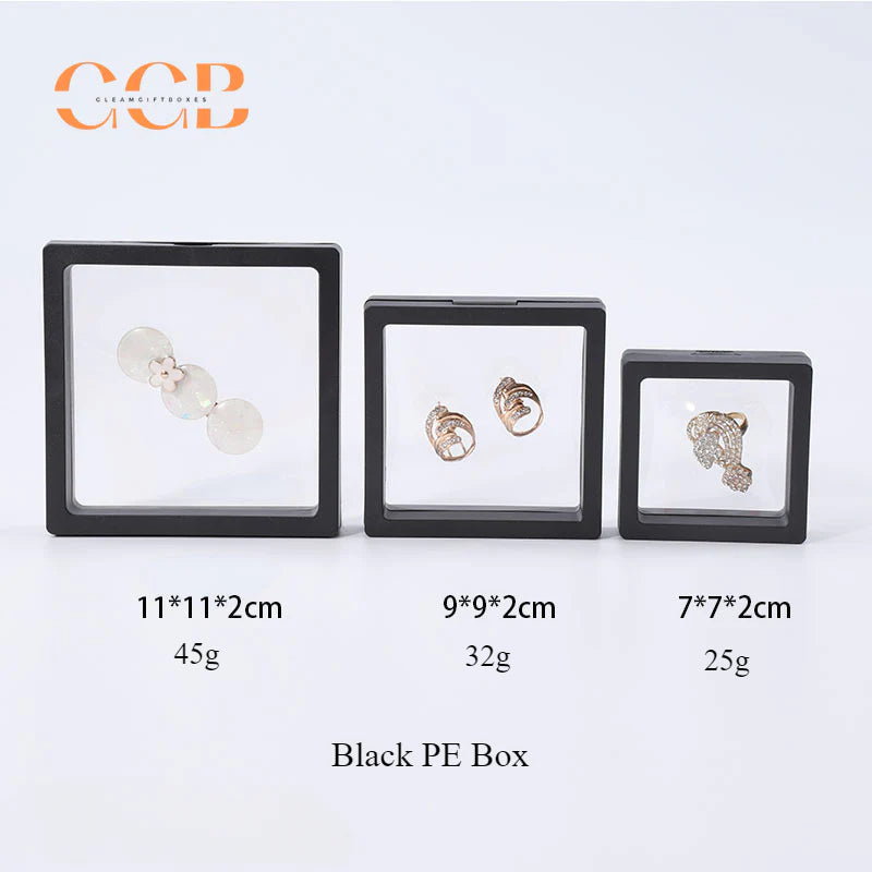 20pcs PE Floating Display Frame for Jewelry, Transparent Suspended Box