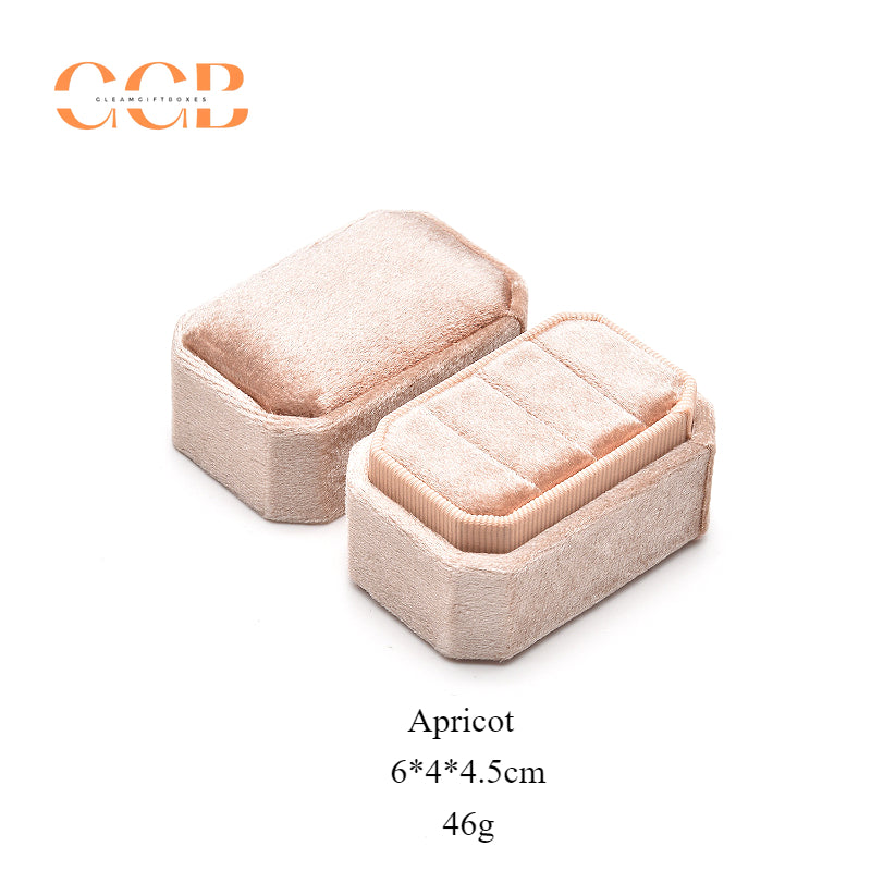 Portable eight-sided velvet jewelry storage box set