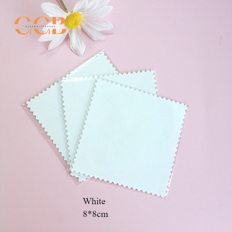 8x8cm silver polishing cloth with opp bag packaging, multi color jewelry cleaning cloth for gold and silver care, custom logo available