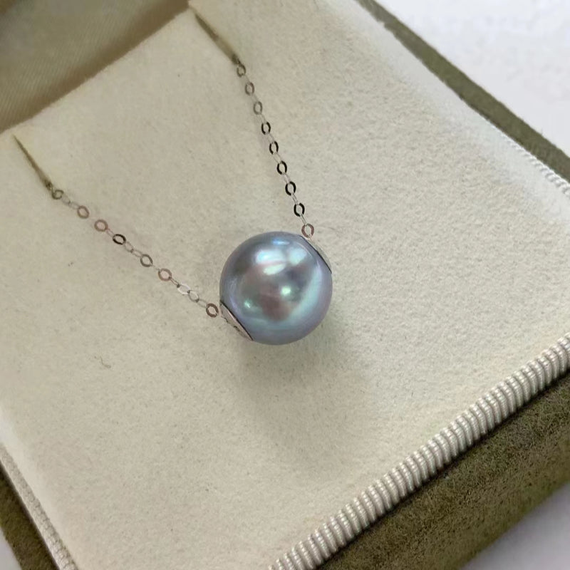 Natural Akoya Grey Blue Saltwater Pearl Beads for DIY Jewelry Making