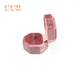 Luxury Velvet Ring Box - Wedding Jewelry Display w/ Custom Logo