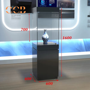 Glass Display Cabinet with LED Light, Collectibles Display Case, Curio Display Cabinet, Lockable Showcase, Retail Display