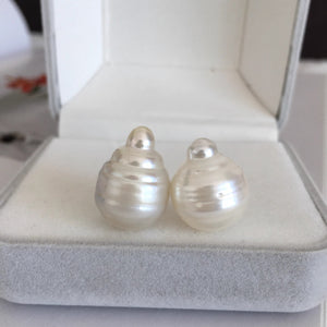 3A 9-14mm White South Sea Baroque Pearl, Droplet Loose Pearl with Good Luster, Undrilled Half Drilled 1mm or Fully Drilled 0.7mm