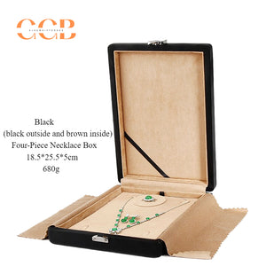 Rectangle blue microfiber chain snap box for loose diamond and gemstone storage