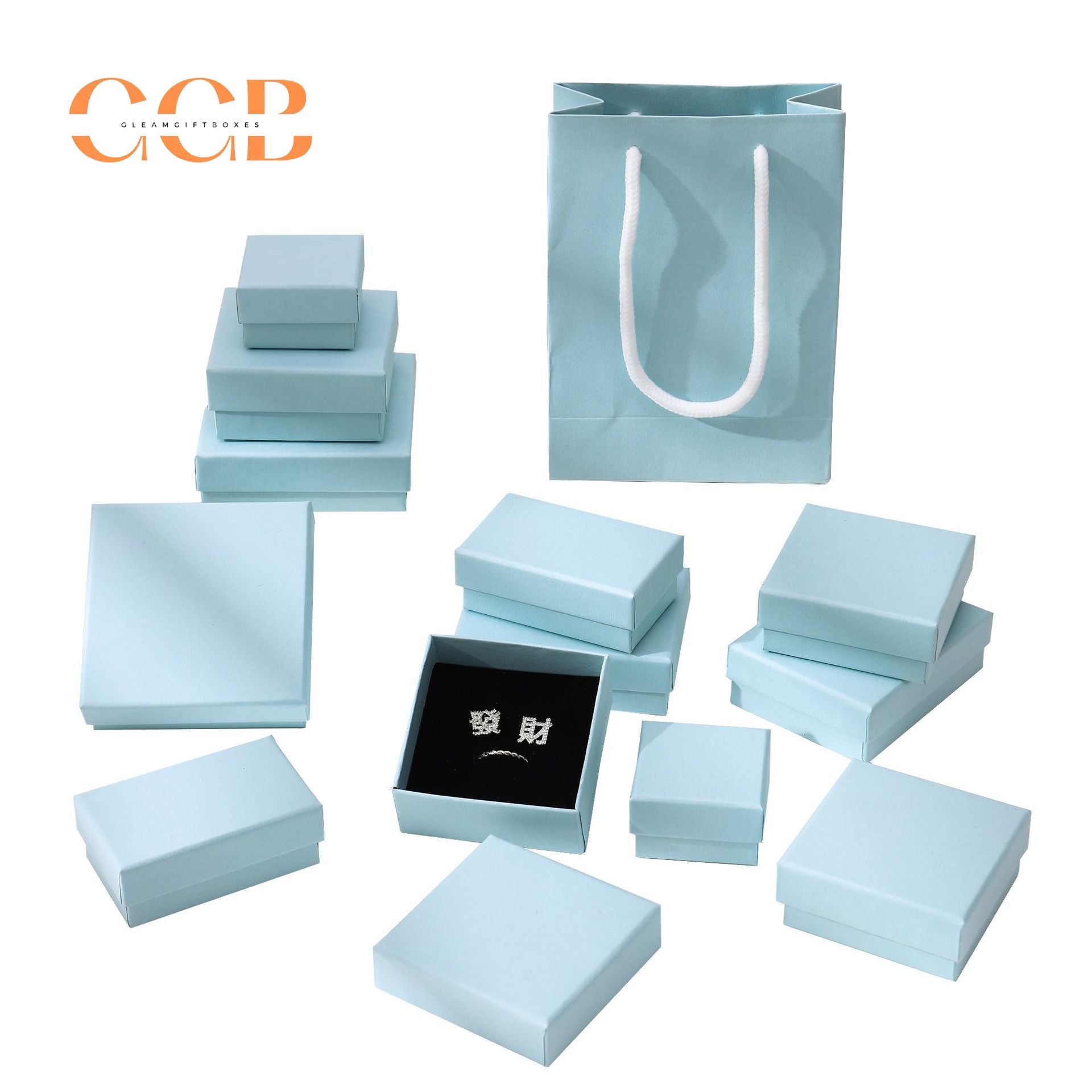 10pcs Sky Blue Jewelry Gift Boxes, Classic Packaging for Necklace, Earrings, Ring and Bracelet