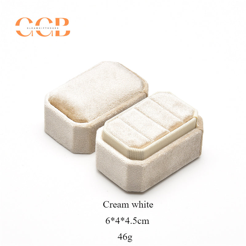 Portable eight-sided velvet jewelry storage box set