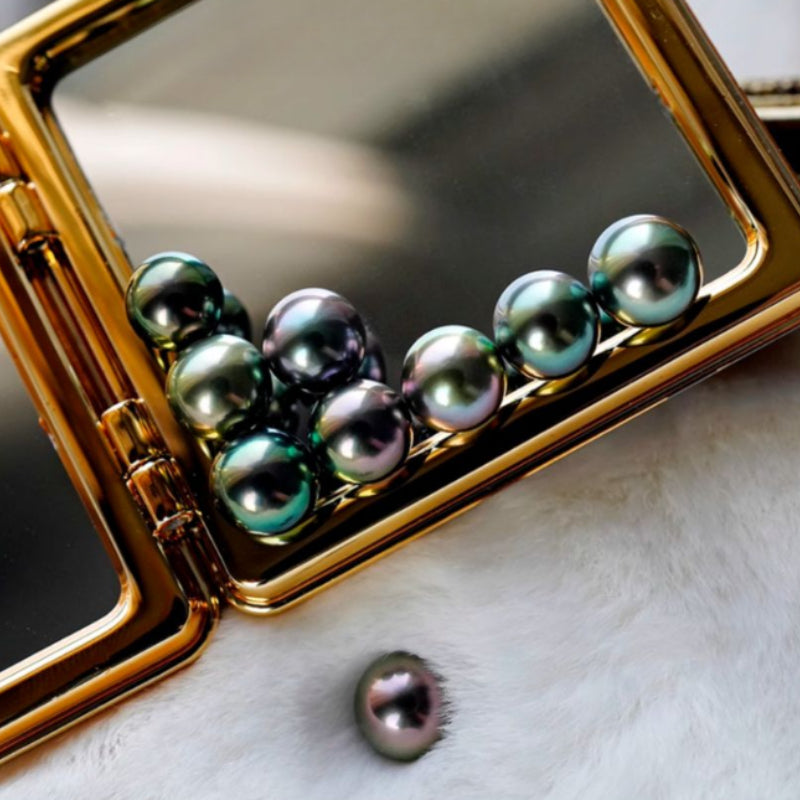 5A Tahitian Black Pearl Earrings 8–14mm in 18K Solid Gold