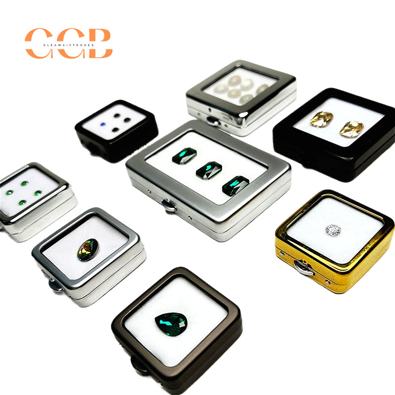 5pcs Loose Stone Display Box Glass Top