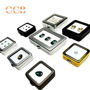5pcs Loose Stone Display Box Glass Top