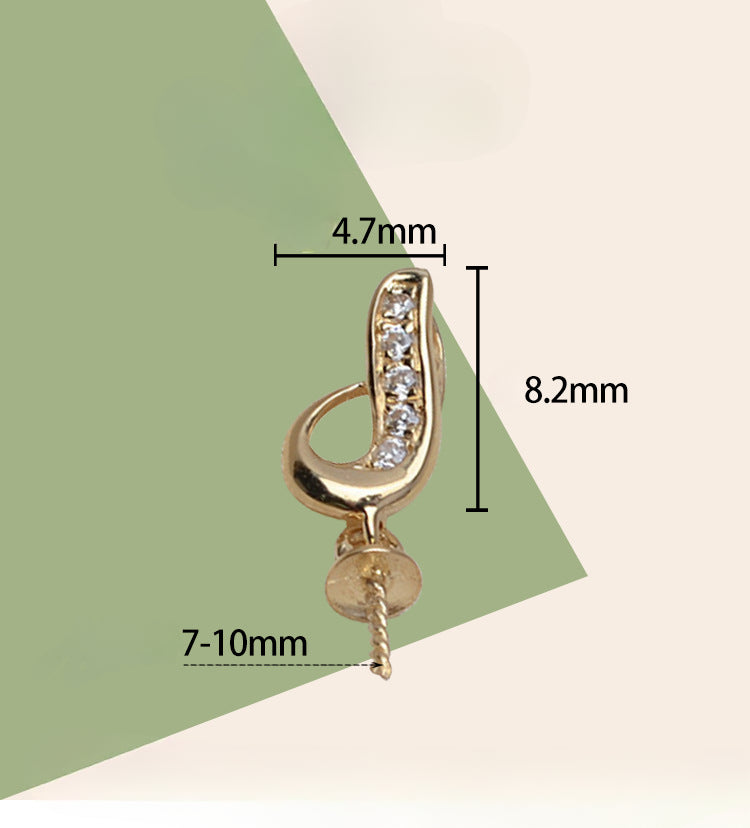 AU750 gold pearl pendant setting for 7-9mm pearls