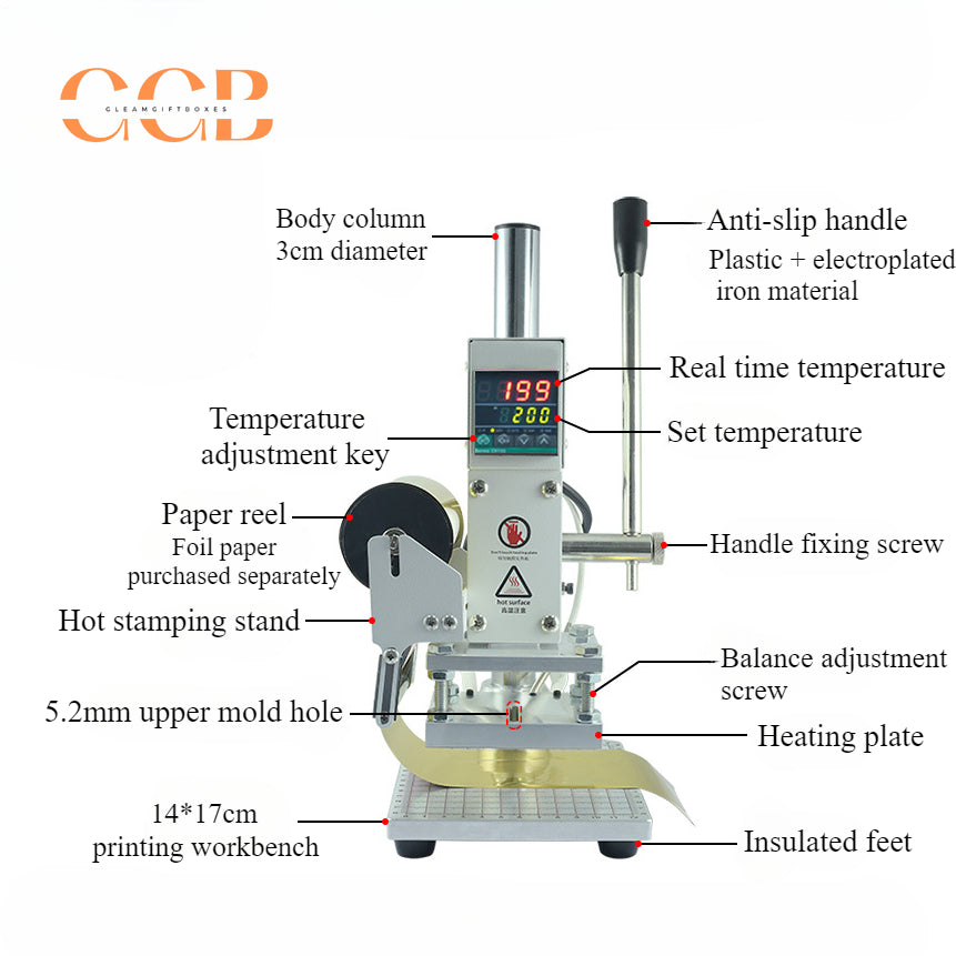 Desktop manual hot stamping machine