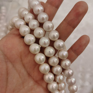 5A 11-13mm high luster round white Edison Pearls