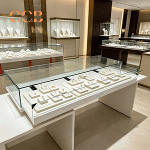 Glass Jewellery Display Cabinet with LED Light Option, Collectibles Display Case, Curio Display Cabinet, Lockable Showcase, Retail Display