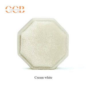 Velvet octagonal three ring box for wedding
