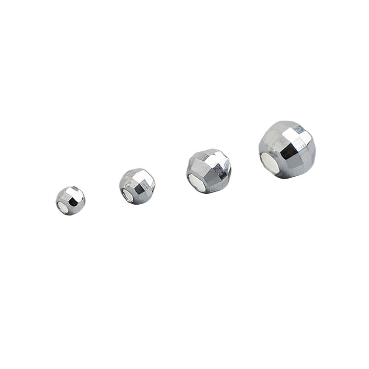10pcs 2.5-5mm S925 Sterling Silver Faceted Spacer Beads
