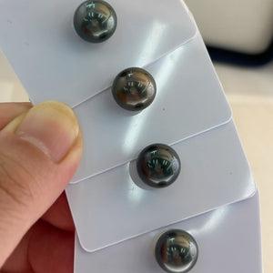 5A 11-14mm Black Tahitian Pearl, Natural Saltwater Loose Pearl with Strong Luster and Minimal Blemish, Round Bead for Fine Jewelry