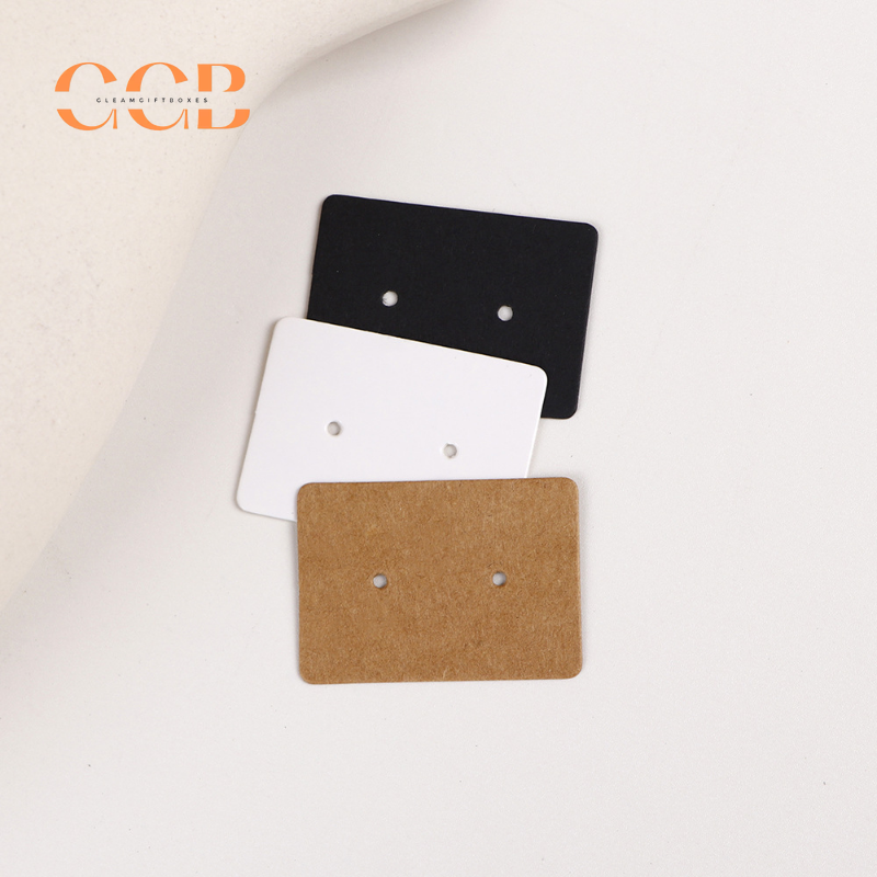 100pcs wholesale 3.5x2.5cm earring display cards with two holes for stud hoop jewelry black white paper cards small jewelry packaging