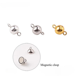 925 Sterling Silver Magnetic Clasp for Necklace and Bracelet, 6mm 8mm