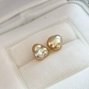 4A 4-12mm Golden South Sea Keshi Pearl, Natural Saltwater Loose Pearl with Strong Luster, Undrilled Half Drilled 1mm or Fully Drilled 0.7mm