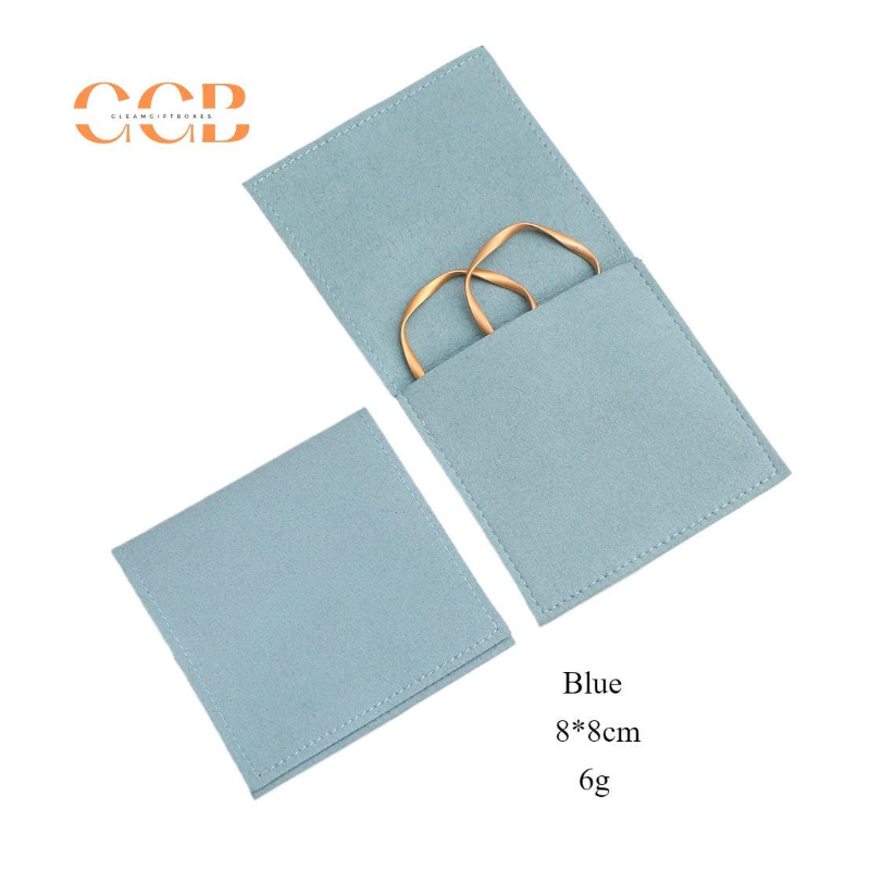 10pcs Blue Microfiber Jewelry Pouches