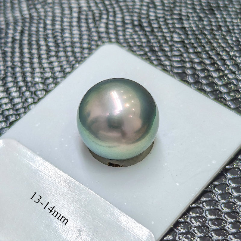 5A 9-14mm Light Platinum Grey Tahitian Pearl, Natural Round Saltwater Pearl High Luster Loose Pearl