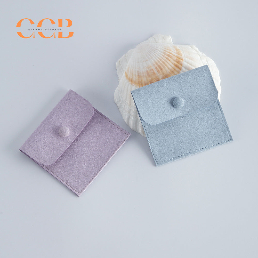 20pcs snap button jewelry pouch set, 8x8cm multi color suede pouches for rings earrings necklaces, jewelry packaging bags