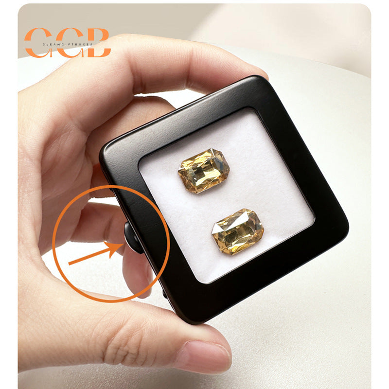 5pcs Loose Stone Display Box Glass Top