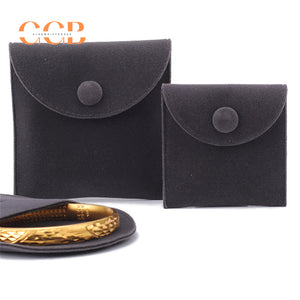 10pcs Velvet Jewelry Pouches with Snap Button, Custom Logo Bags