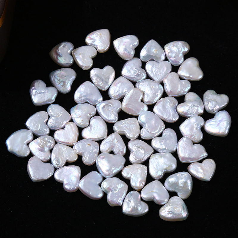 4A 1Pc Undrilled 12mm Heart Shaped Freshwater Baroque Pearl Bead, Natural Iridescent White Pearl, DIY Jewelry Making Supplies, Pearl Wholesale