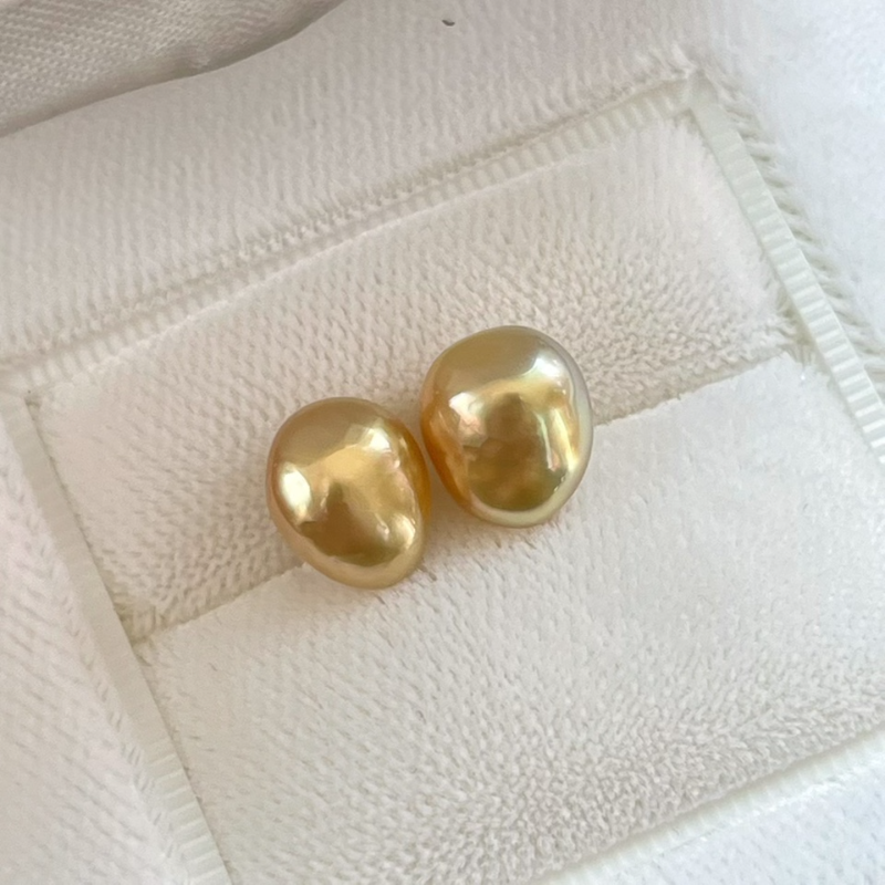 4A 4-12mm Golden South Sea Keshi Pearl, Natural Saltwater Loose Pearl with Strong Luster, Undrilled Half Drilled 1mm or Fully Drilled 0.7mm