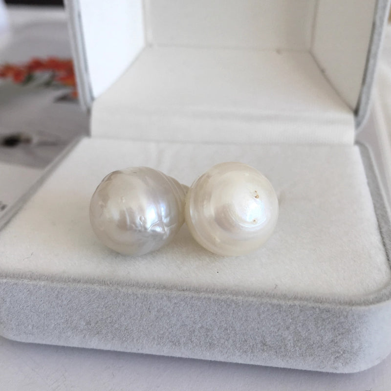 3A 9-14mm White South Sea Baroque Pearl, Droplet Loose Pearl with Good Luster, Undrilled Half Drilled 1mm or Fully Drilled 0.7mm