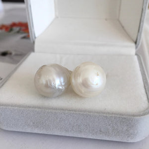 3A 9-14mm White South Sea Baroque Pearl, Droplet Loose Pearl with Good Luster, Undrilled Half Drilled 1mm or Fully Drilled 0.7mm