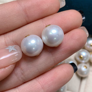 3a 12-13mm 白色圆光路路通 1.a3A 12-13mm White Round Pearl Bead Lu Lu Tong, Strong Luster Freshwater Pearl with 1.8mm Large Hole for DIY Jewelry Making Wholesale8mm孔
