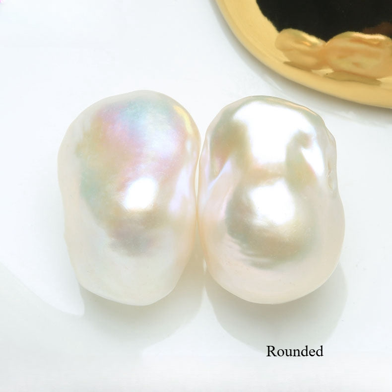 One Pair 4A Flameball Baroque Pearls 12×21mm, Irregular Loose Beads