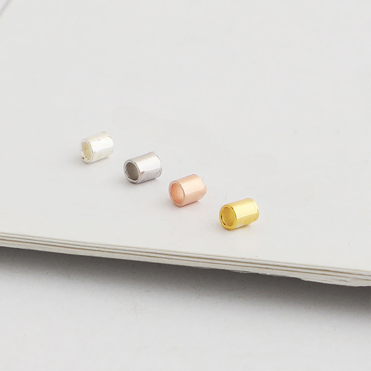 10pcs 1.2-2mm S925 Sterling Silver Tube Spacer Beads