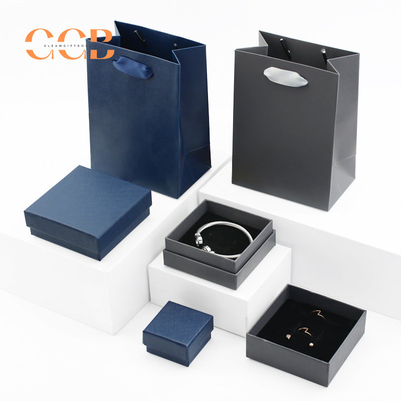 10pcs blue and grey jewelry box set, luxury packaging for rings earrings bracelets, customizable jewelry gift boxes without logo