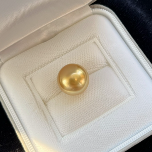 3A 11-15mm Medium Golden South Sea Pearl, Semi Round Nearly Round Loose Pearl, Single Undrilled Bead for DIY Jewelry Making