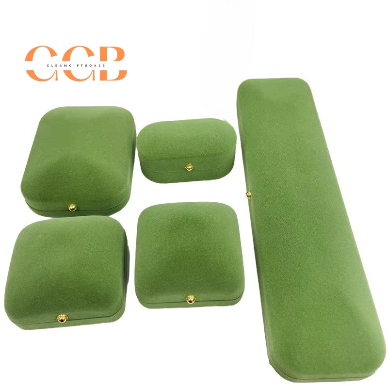 Grass Green Velvet Jewelry Box Set