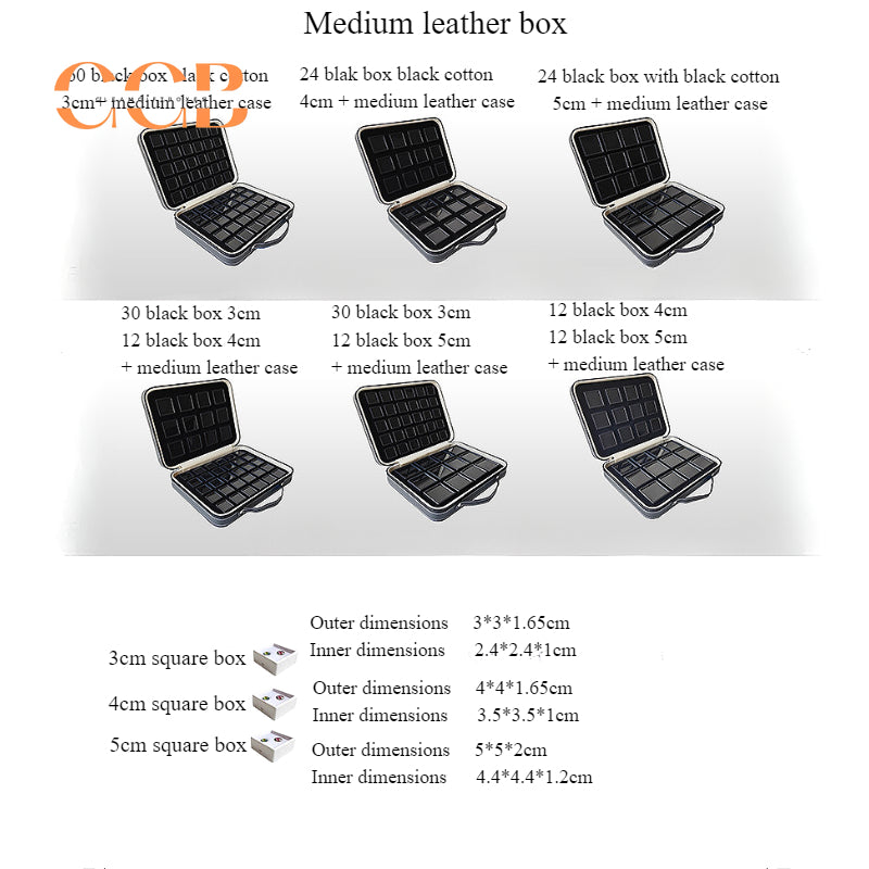 Gemstone Storage Sample Display Box with Loose Stone Organizer