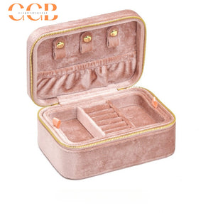 Velvet Travel Jewelry Case, Portable Zipper Organizer for Rings, Earrings & Necklaces, Bridesmaid Gift, Travel Accessory