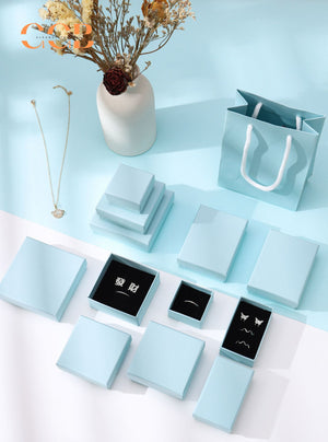 10pcs Sky Blue Jewelry Gift Boxes, Classic Packaging for Necklace, Earrings, Ring and Bracelet