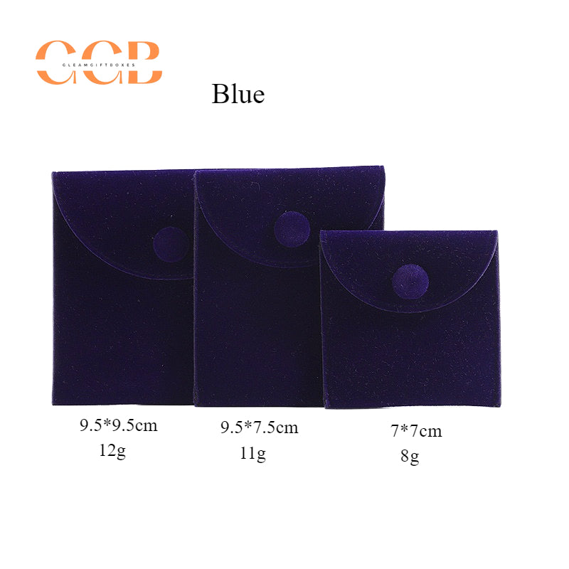 10pcs Velvet Jewelry Pouches with Snap Button, Custom Logo Bags