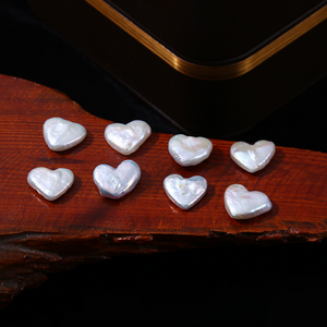 4A 1Pc Undrilled 12mm Heart Shaped Freshwater Baroque Pearl Bead, Natural Iridescent White Pearl, DIY Jewelry Making Supplies, Pearl Wholesale