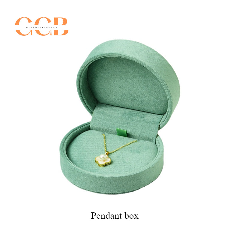 Green Luxury Velvet Jewelry Gift Box Set with Ring, Necklace & Earring Holders, High-End Jewelry Packaging for Wedding or Display