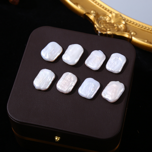 4A 1Pc Undrilled Rectangular Freshwater Baroque Pearl Bead 14×19mm, Natural White Irregular Pearl, DIY Jewelry Making Supplies Wholesale