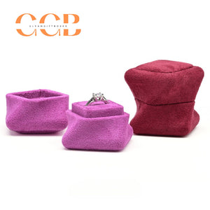 Velvet Ring Box Wedding Proposal Ring Holder Luxury Jewelry Gift Box Vintage Engagement Ring Case Travel Ring Box